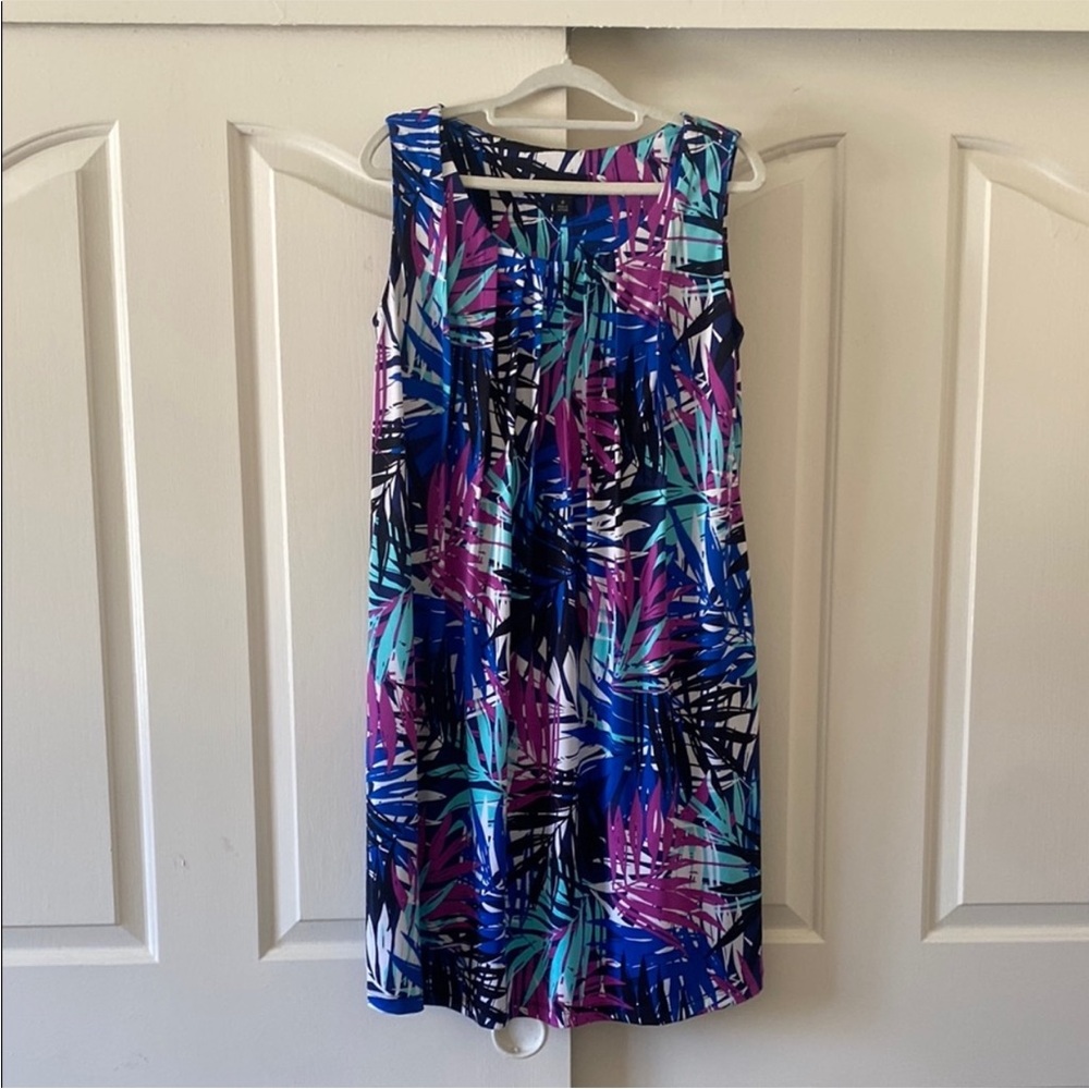 RN STUDIO Tropical Print Sleeveless Dress. Size S